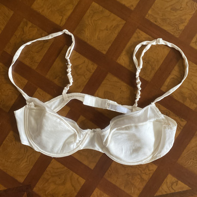 Vintage PRADA Cream White Silk Underwire Bra Size Italy 2 34B  New No Tag