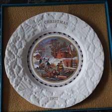 Rare Collection of Coalport Christmas Plates Boxed 1977-1990 VGC (Qty 5)