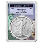 2026 $1 1-oz American Silver Eagle PCGS MS70 FDOI Statue of Liberty Frame