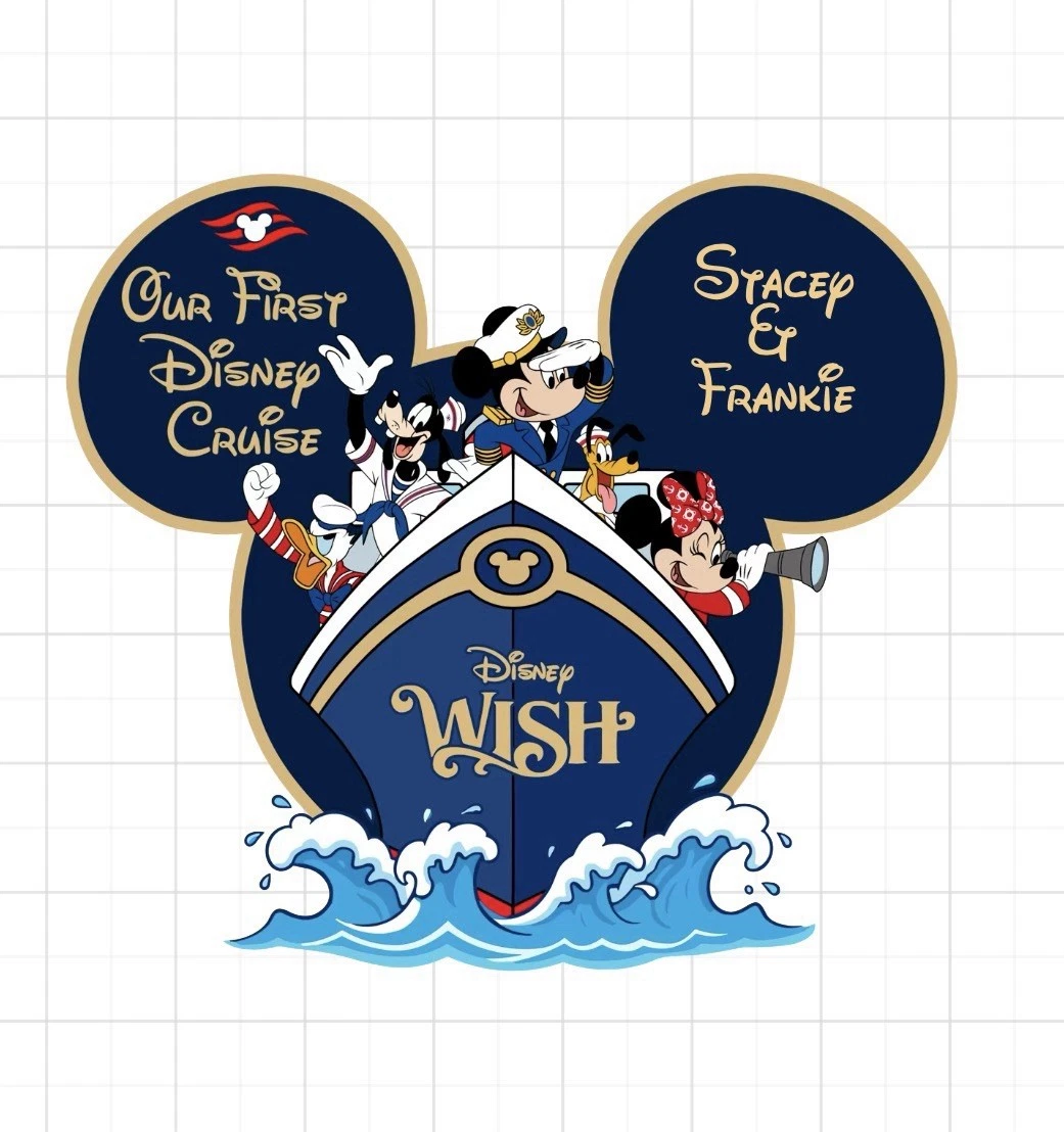 Calcomanía imán cabeza de Mickey personalizada Disney Cruise con personajes primer crucero