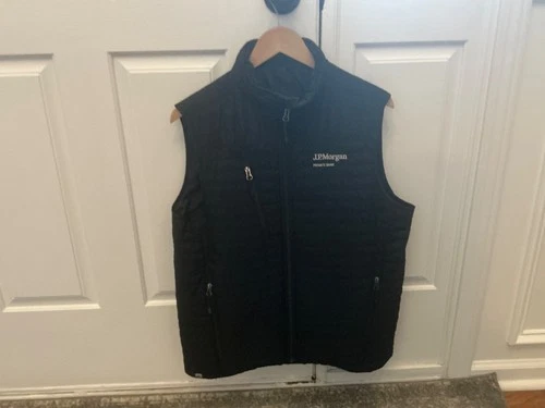 J.P. Morgan Private Bank Quilted Vest Men's M Black  Ships Free - product listing photo