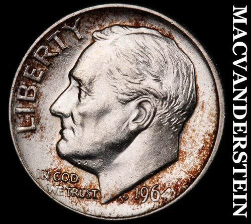1964-D Roosevelt Dime- Silver- Choice Gem Brilliant Uncirculated Luster #i9009