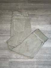J. Jill High-Rise Cropped Gray Denim Jeans Button Accents Cuffed Women