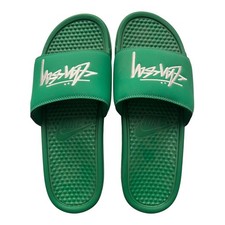 Nike x Stussy Men's Benassi Green Slides Size 10