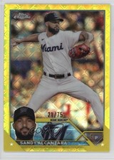 2023 Chrome Logofractor Edition Yellow Refractor 21/75 Sandy Alcantara #74 1jc1