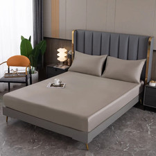 Natural Mulberry Silk Bed Fitted Sheet Deep 25CM Real Silk Mattress Cover Custom