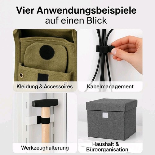 Klettband selbstklebend/ Haken und Flausch/ 25mm, 50mm, 100mm  /schwarz + weiß - Bild 6 von 12