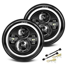 2pcs 7 inch Led Headlight Round DOT Approved H6024 Led Headlight DRL Black