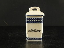 ANTICO BARATTOLO SPEZIE CERAMICA CUCINA ART DECO PRIMO 900 BIANCO BLU