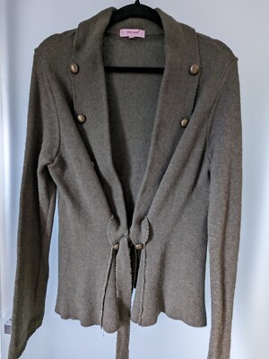 M&S(MARKS & SPENCER) PER UNA WOOL BLEND SIZE L JACKET/CARDI UNUSUAL DESIGN