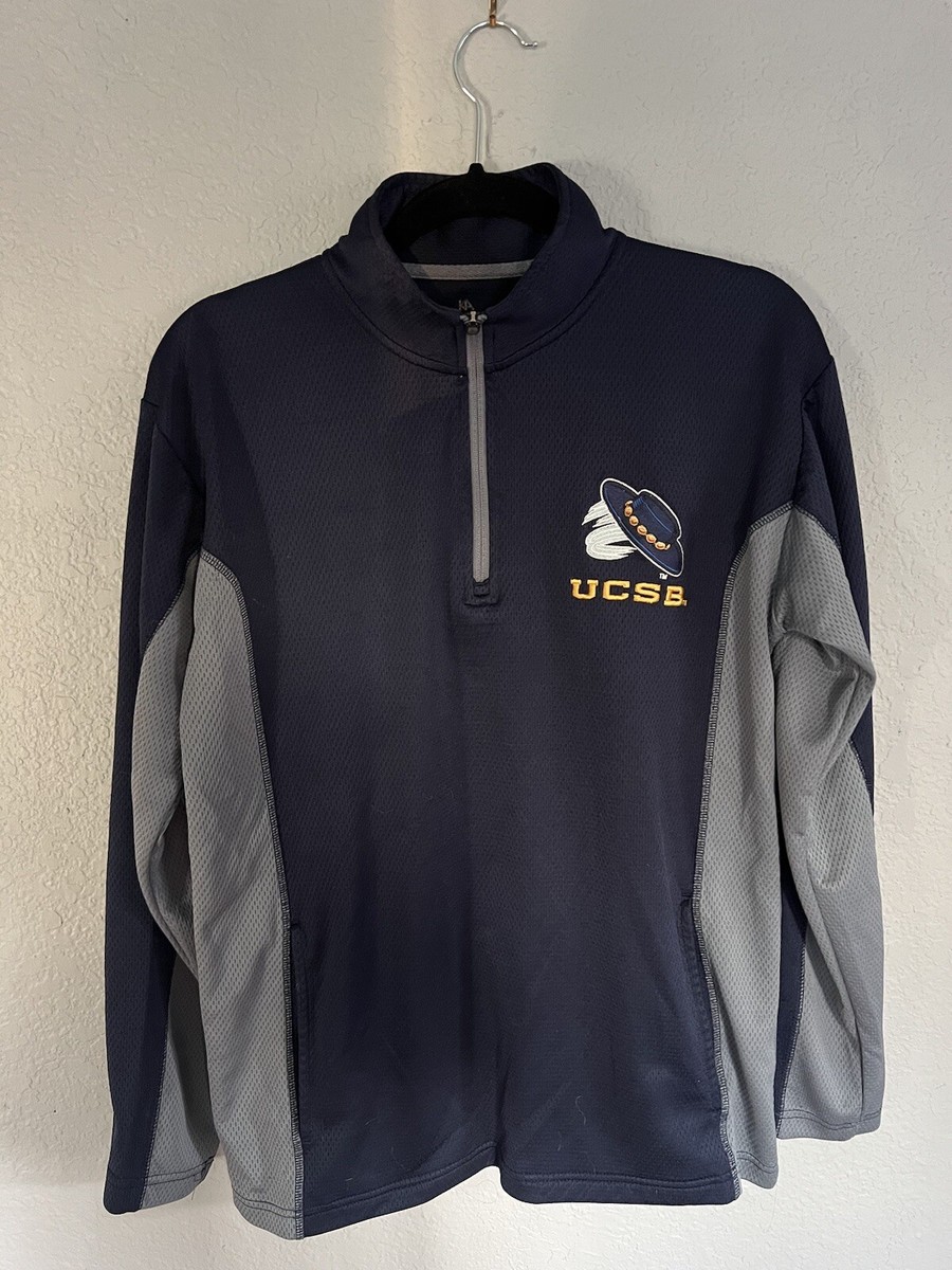 UC Santa Barbara Sweatshirt Men Large Slim Quarter Zip Pullover