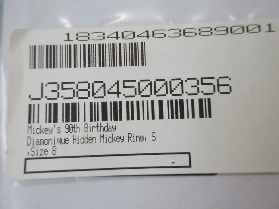 ¡NUEVO EN CAJA! ANILLO PLATA ESTERLINA 925 MICKEY DISNEY 90 DIAMONIQUE NEGRO 8 Foto 2 de 4