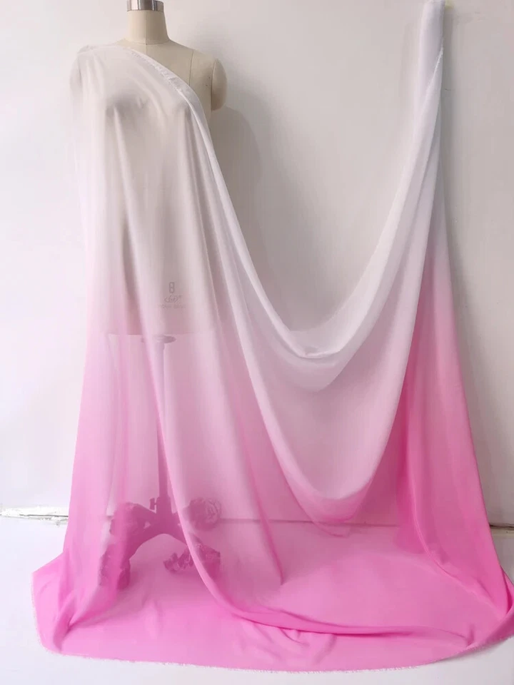 Ombre Chiffon 58'' Wide By Yard Gradient Chiffon Fabric Wedding Stage Material - Image 3 of 4
