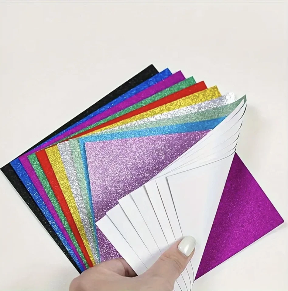 Glitter Cardstock Premium Glitter Cardstock Paper for Crafts 20 Sheets 10 Colors - Image 3 of 4