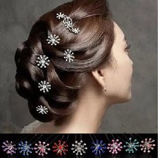Set 5 Hairpins Snowflake Fireworks Wedding Communion Hair Accessories 9 Colours