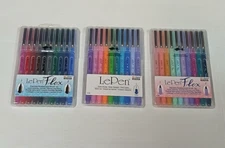 3 @ Marvy Uchida Le Pen Pastel Bright NeIon Dark Art Pens Flip Stand Case 0.3mm