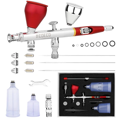 NEOECO SJ83 Airbrush, Self-Centring Plug-in Nozzle, Dual Action Air Brush Set