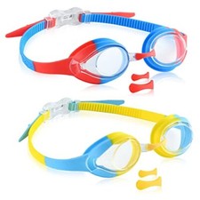 Kids Swim Goggles, Leak Free Swimming Goggles for Children, Easy to Adjust,