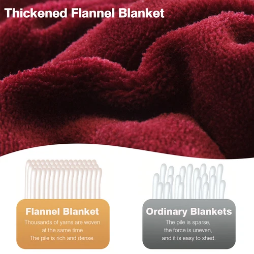 Flannel Blanket Winter Warm Reversible Twin Queen Size Plush Sofa Bed Blankets - Picture 39 of 55