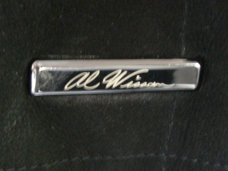 Al Wissam Black Leather w/Knit Sleeves Men's Bomber Jacket  Rare Varsity Sz. 2XL - Image 2 of 4