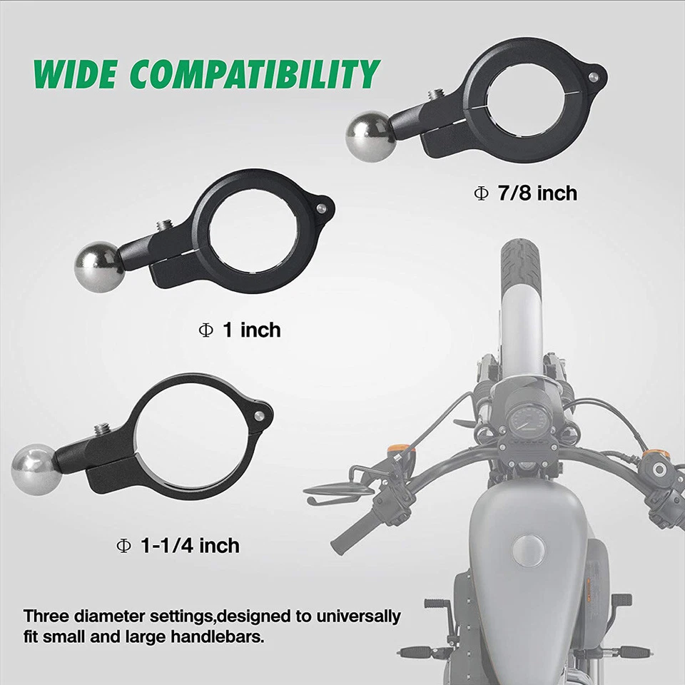 Motorcycle Cell Phone Handlebar Mount Holder USB Charger with Switch Universal - Image 3 of 4