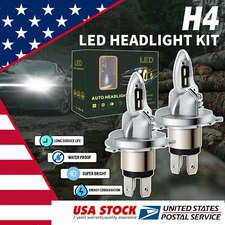 2X 9003/H4 CSP LED Headlight Bulbs Conversion Kit Hi-Beam 6000K White 16000LM