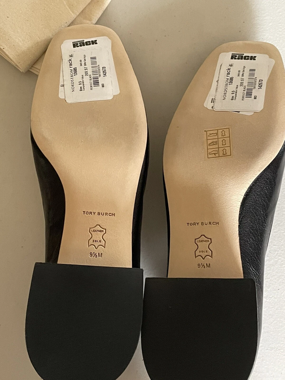 TORY BURCH ELEANOR POMPE LOGO PELLE TACCHI 35 MM IN PERFETTO NERO US TAGLIA 9 5