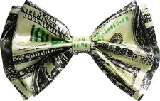 Dollar 100$ Bill Money Bow Tie Wedding Prom Adjustable Groomsmen Teens Adults