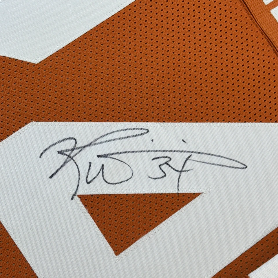 Camiseta deportiva enmarcada autografiada/firmada Ricky Williams 35x39 Texas naranja certificado de autenticidad JSA Foto 2 de 2