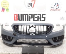MERCEDES BENZ C CLASS W205 2014-2018 AMG BLACK FRONT BUMPER COMPLETE A2058850925