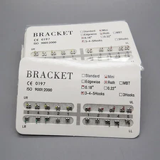 10 Packs Dental Orthodontic Metal Bracket Mini Roth 018 Slot 3 4 5 With Hooks