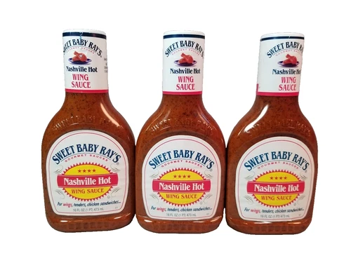 Sweet Baby Ray’s Nashville Hot Wing Sauce, 16 fl oz (3 Pack) – Spicy & Bold