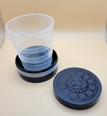 Oreo Cookie Novelty Plastic Collapsible Pop Up Travel Cup by