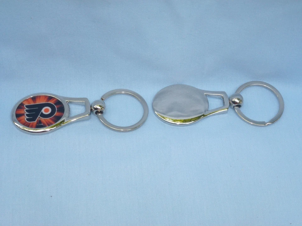 PHILADELPHIA FLYERS Silver Oval Metal KEYCHAIN/KEYRING by Rico NEW quantity of 6 - Image 3 of 4