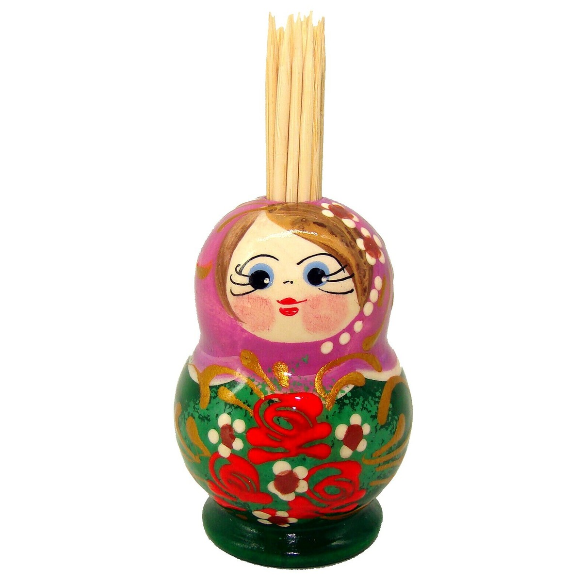 Porte Cure-dents En Bois – Poupée Russe Peinte, Artisanat Russe, Déco Cuisine, Fait Main
