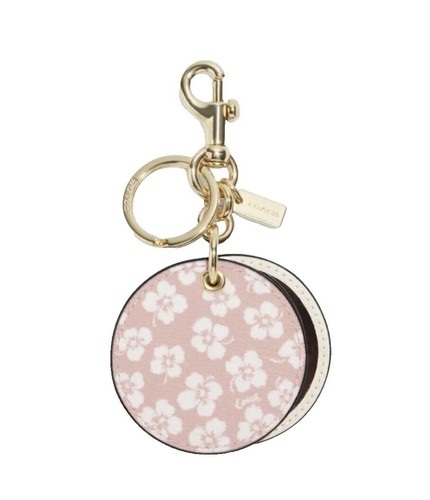 RARE Coach White Yellow Five Leaf Lucky Clover Ladybug Keychain