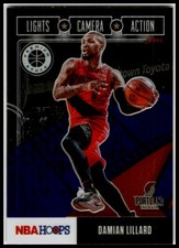 2019-20 Hoops Premium Stock #8 Damian Lillard Lights Camera Action Purple