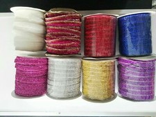 2/5/10/20 METER Glitzerband Spitze Borte Nichtelastisch verschiedenen Farben 1cm