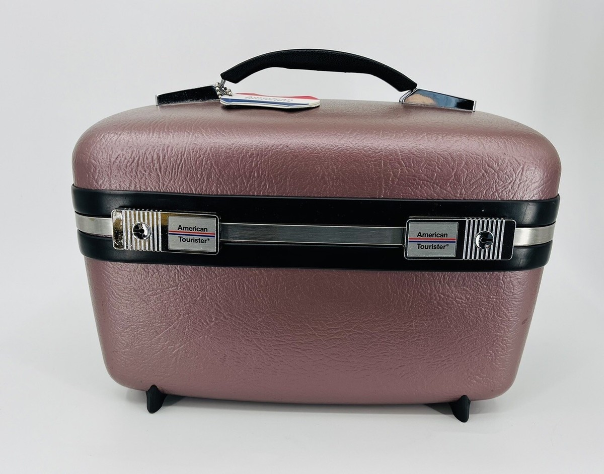 Vintage American Tourister Purple Pearl Cosmetic Makeup Train Case