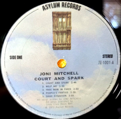 JONI MITCHELL Court And Spark 1974 LP Asylum 7E-1001(VINYL & JAKT