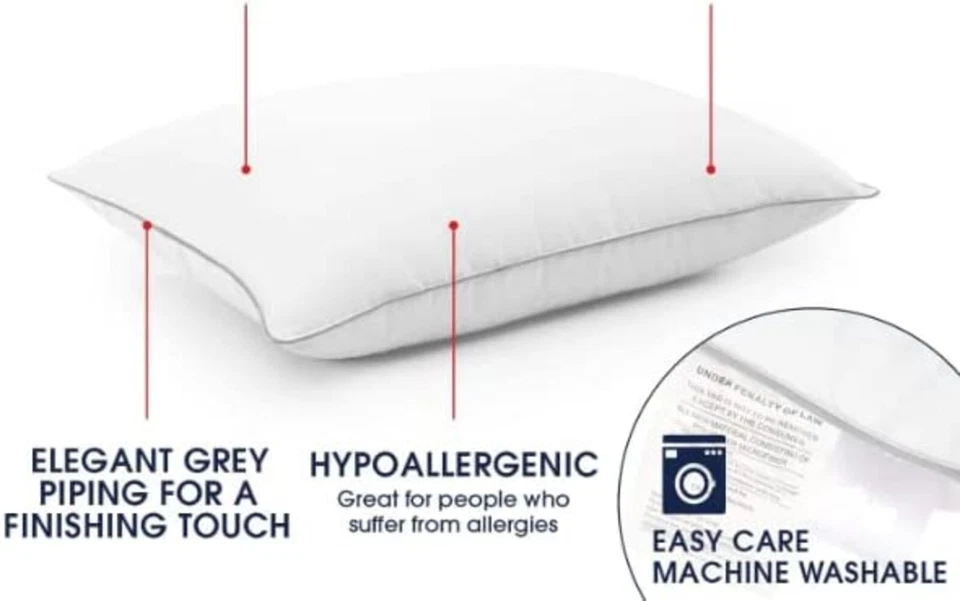 Protectores de almohada tamaño king 100 % algodón 20x36 pulgadas paquete de 2 Foto 3 de 4