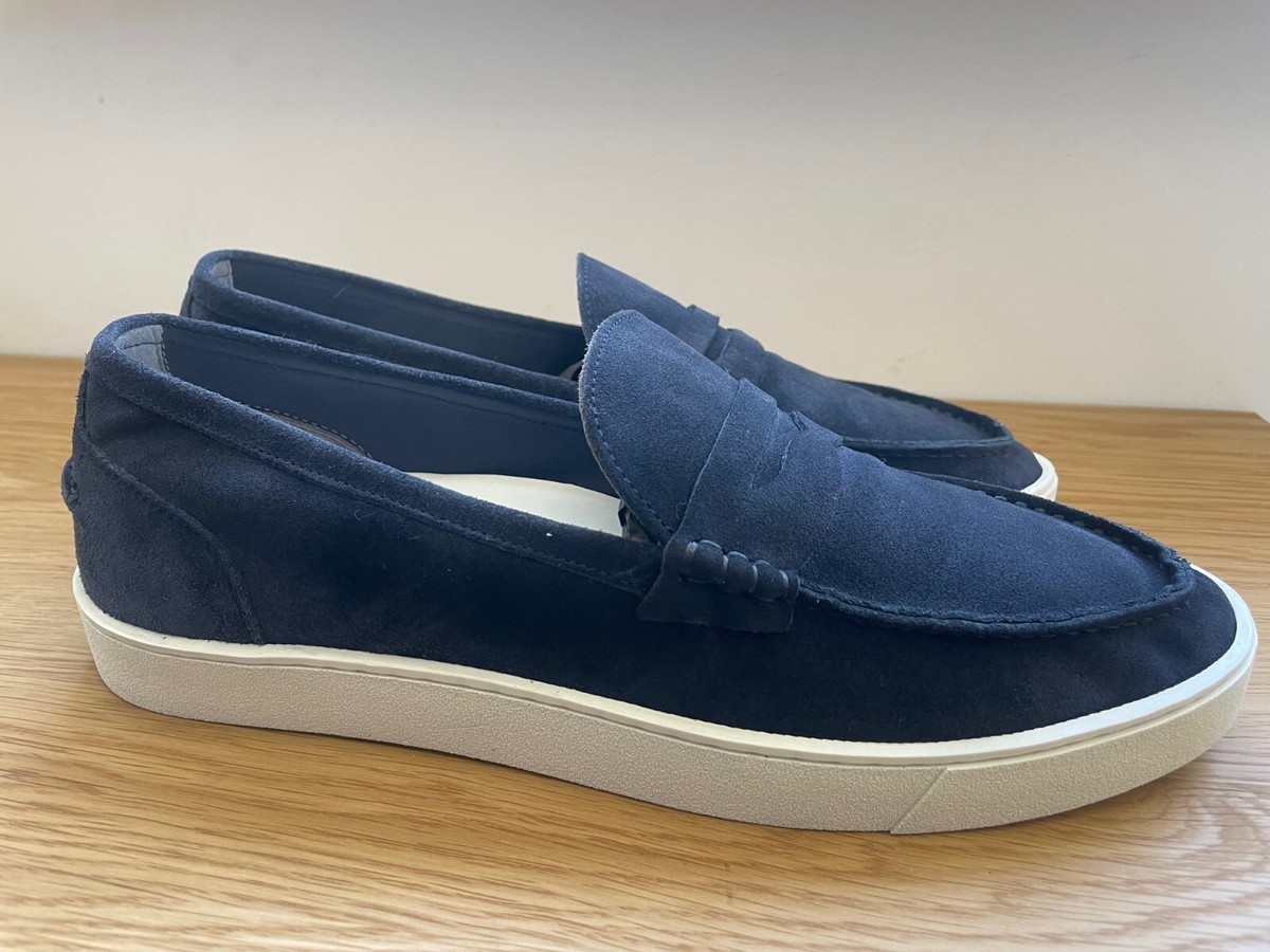 ?️MEN’S SANTONI CASUAL SLIP-ON BLUE SUEDE LOAFERS Santoni - Light Blue Suede Slip-On Loafers – Robert Old & Co main image 2