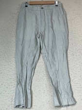 Perry Ellis Mens Aiden Fit Chino Pants Size 30 Beige 100 Linen