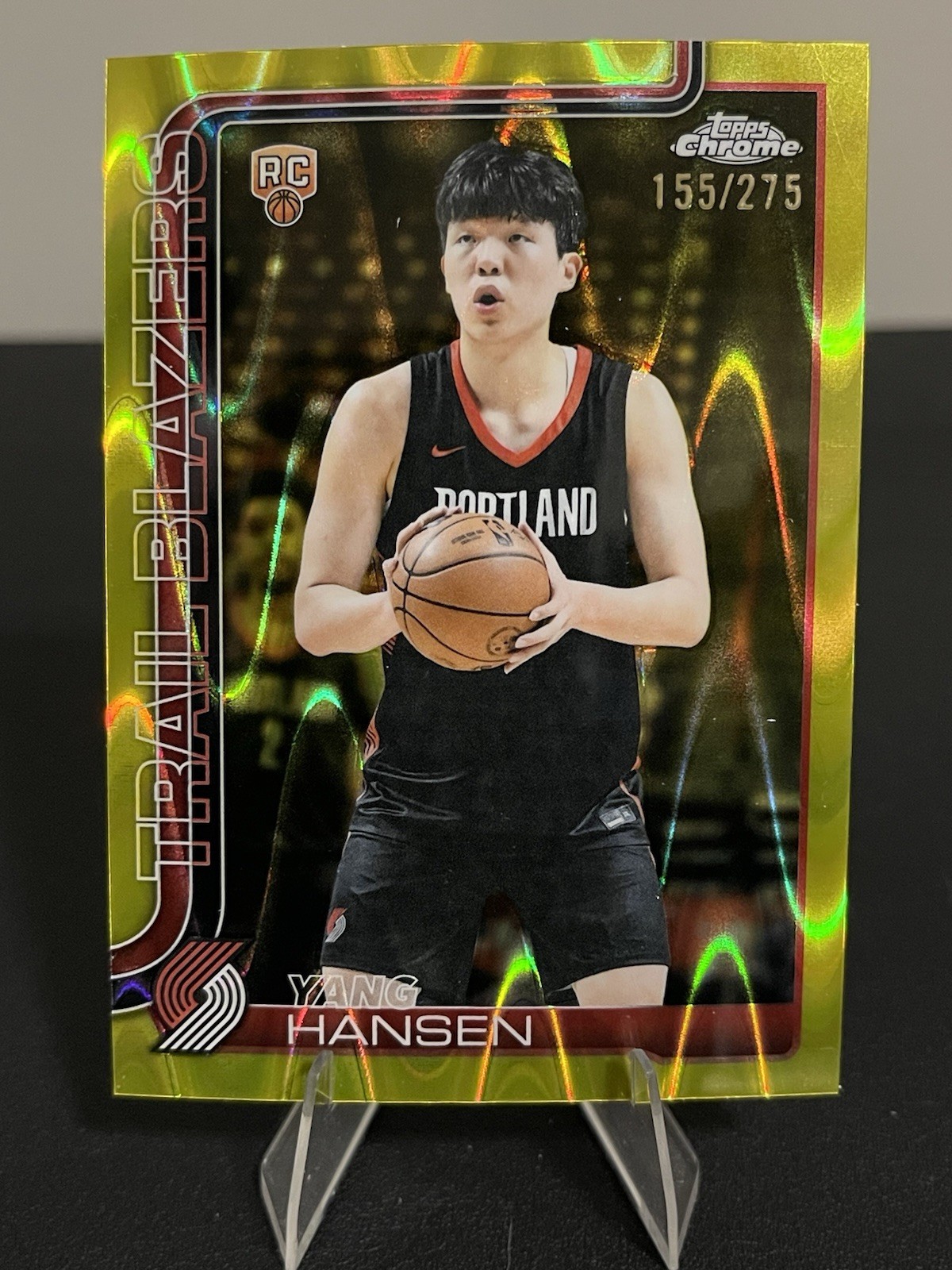 2025-26 Topps Chrome - Yang Hansen #266 Yellow RayWave Refractor /275 (RC)