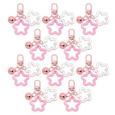 10Pcs Star Keychain, Keychain Charms, Pink