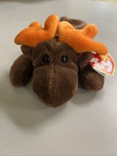 Ty Beanie Baby Chocolate The Moose 1993 Mint Condition/Mint Tags And PVC Pellets
