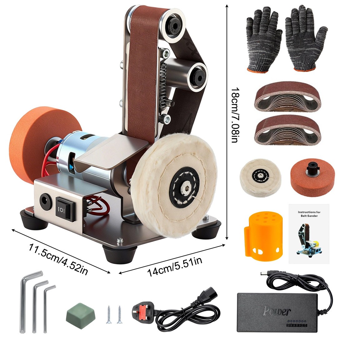 Mini Electric Belt Sander Grinder DIY Polishing Machine Sanding Tools Kit Tool 2
