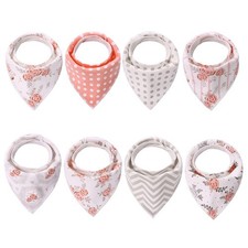 100 cotton baby bibs/bibs for girls boys/drool bibs/ baby shower gift/ 8 count