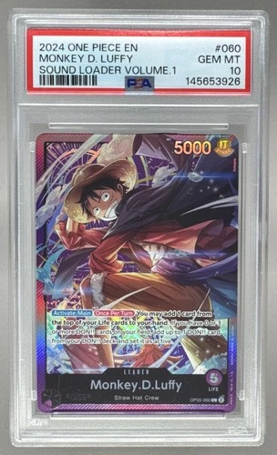 3926 Monkey D. Luffy 2024 One Piece Sound Loader Volume 1 Promo OP05-060 PSA 10