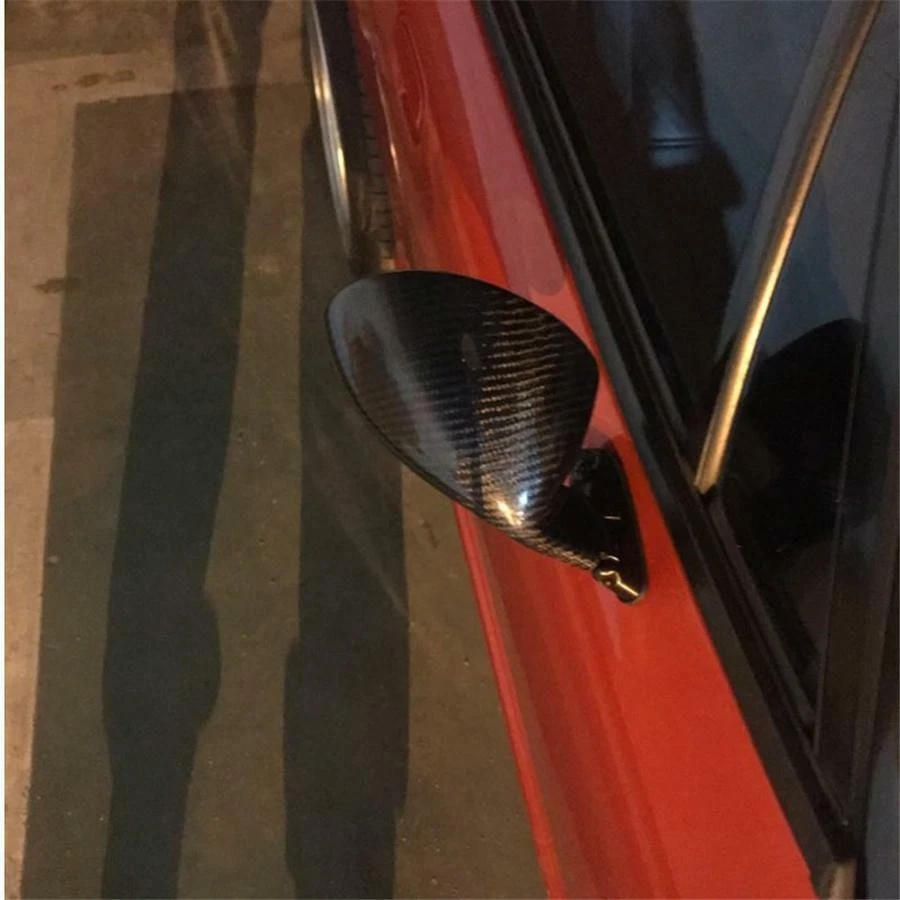 Espejo retrovisor coche estilo F1 ala lateral plano piezas exteriores fibra carbono Foto 2 de 4